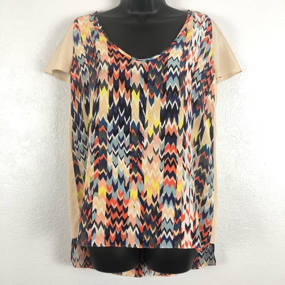 MAEVE Anthro Shirt Grafica Chevron 100% Silk Sz XS - Picture 3 of 11